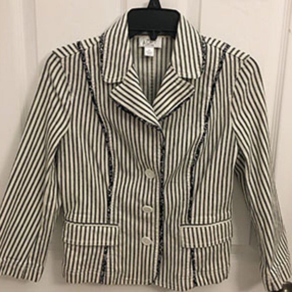 Ann Taylor Loft B&W Stripe Blazer